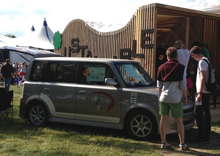 the DTU Elektro owned Ebox EV powered the backstage area at the Roskilde Festival ODEON stage (Photo: DTU Elektro)