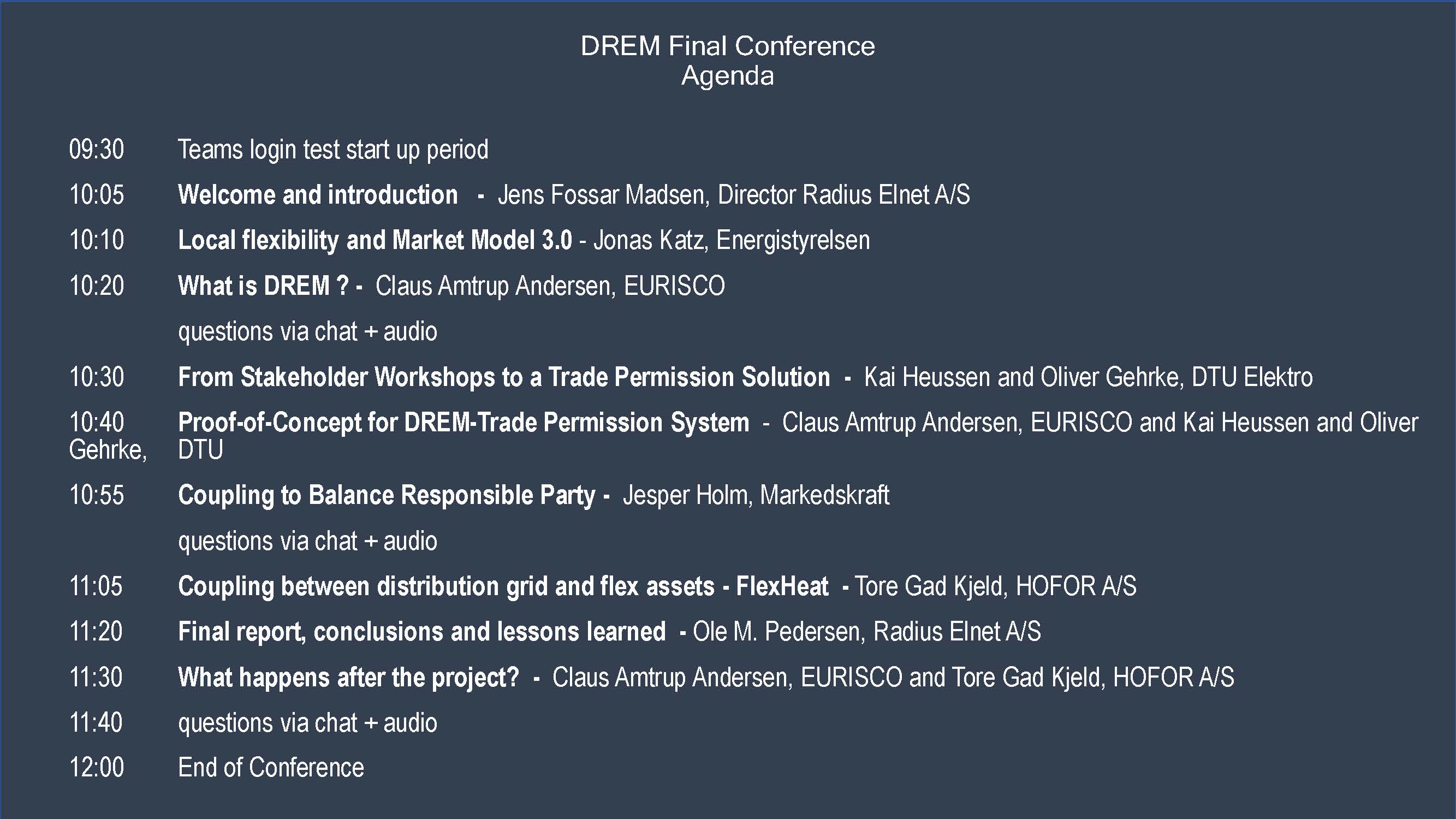 Final conference DREM project
